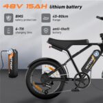 Hitway BK29 – Pedelec (All Terrain Bike), 250 W, 48 V / 15 Ah (720 Wh), bis 80 km Reichweite – Bild 4