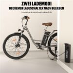 Hitway BK31 E Bike Damen Städtisches Pendler E-Bikes – Pedelec (Damenrad), 250 W, 36 V / 13 Ah (468 Wh), bis 90 km Reichweite (Art.-Nr. 148416989) – Bild 6