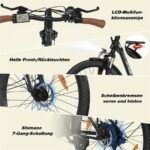 Hitway BK31 E Bike Damen Städtisches Pendler E-Bikes – Pedelec (Damenrad), 250 W, 36 V / 13 Ah (468 Wh), bis 90 km Reichweite (Art.-Nr. 148417006) – Bild 5