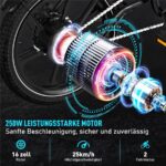Hitway BK35S Kompakt-/Faltrad – E-Bike (Faltrad), 250 W, 36 V / 9 Ah (324 Wh), bis 70 km Reichweite – Bild 2