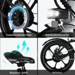 Hitway BK35S Kompakt-/Faltrad – E-Bike (Faltrad), 250 W, 36 V / 9 Ah (324 Wh), bis 70 km Reichweite – Bild 6