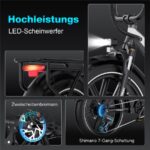 Hitway BK6S PRO Kompakt-/Faltrad – E-Bike (Faltrad), 250 W, 48 V / 18 Ah (864 Wh), bis 140 km Reichweite – Bild 8
