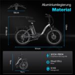 Hitway BK6S PRO Kompakt-/Faltrad – E-Bike (Faltrad), 250 W, 48 V / 18 Ah (864 Wh), bis 140 km Reichweite – Bild 9