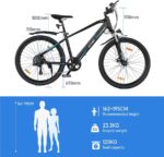 Hitway BK7S 26" 250W Mountainbike – Pedelec (Mountainbike), 250 W, 36 V / 12 Ah (432 Wh), bis 90 km Reichweite – Bild 9