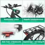 Hitway BK7SPro Citybike – E-Bike (Citybike), 250 W, 36 V / 12,8 Ah (461 Wh), bis 80 km Reichweite – Bild 10