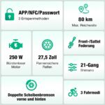 Hitway BK7SPro Citybike – E-Bike (Citybike), 250 W, 36 V / 12,8 Ah (461 Wh), bis 80 km Reichweite – Bild 2
