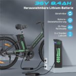 Hitway BK8S Citybike – Pedelec (Citybike), 250 W, 36 V / 7,8 Ah (281 Wh), bis 80 km Reichweite – Bild 3