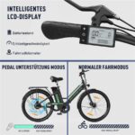 Hitway BK8S Citybike – Pedelec (Citybike), 250 W, 36 V / 7,8 Ah (281 Wh), bis 80 km Reichweite – Bild 4