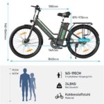 Hitway BK8S Citybike – Pedelec (Citybike), 250 W, 36 V / 7,8 Ah (281 Wh), bis 80 km Reichweite – Bild 7