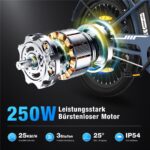 Hitway BK8SL Urbanbike – E-Bike (Urbanbike), 250 W, 36 V / 13 Ah (468 Wh), bis 100 km Reichweite – Bild 4