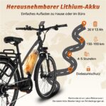 Hitway BKU1 Citybike – Pedelec (Citybike), 250 W, 36 V / 13 Ah (468 Wh), bis 150 km Reichweite – Bild 5