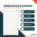 Homex CB1291E – Einbaukühlschrank, 129 l, Energieeffizienzklasse E – Bild 2