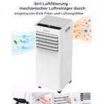 Jung KIWI KAC-7910 9000BTU Weiß – Mobiles Klimagerät, 9000 BTU/h, bis 14 m², Energieeffizienzklasse A – Bild 5