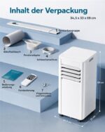 Jung LIFE AIR 9000BTU Weiß – Mobiles Klimagerät, 9000 BTU/h, bis 75 m², Energieeffizienzklasse A – Bild 4