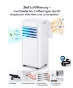 Jung TV03 Weiß – Mobiles Klimagerät, 7000 BTU/h, bis 65 m², Energieeffizienzklasse A – Bild 5