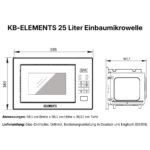 Kb Elements ELK25MB1 – Einbaumikrowelle, 25 l, 850 W, mit Grill – Bild 7