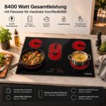 Kb Elements ELK77CR1 ceramic hob – Glaskeramik-Kochfeld (autark), 5 Kochzonen, 77 cm, 8400 W – Bild 3