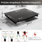 Klamer 60 Flexi Induktions-Glaskeramikplatten – Induktionskochfeld (autark), 4 Kochzonen, 59 cm – Bild 2
