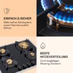 Klarstein Goldflame 4 Prime – Gaskochfeld, 4 Kochzonen, 60 cm – Bild 5