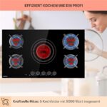 Klarstein MultiChef Kombi – Gaskochfeld (autark), 5 Kochzonen, 87 cm – Bild 3