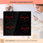 Klarstein Virtuosa EcoAdapt – Induktionskochfeld (autark), 4 Kochzonen, 59 cm – Bild 3