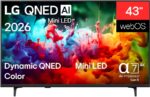 LG 43QNED72B6B – Mini-LED-Fernseher, 43 Zoll, 4K Ultra HD, 60 Hz