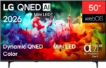 LG 50QNED72B6B – Mini-LED-Fernseher, 50 Zoll, 4K Ultra HD, 60 Hz
