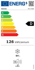 Medion MD 37688 – Gefrierschrank, 64 l, Energieeffizienzklasse D – Bild 6